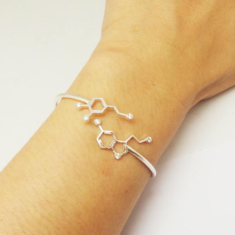 Serotonin and Dopamine Molecule Bangle