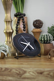 7" Black Agate Desk Clock