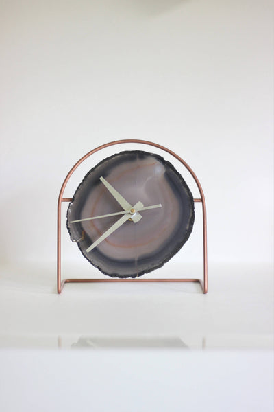 Gray Agate Desk Clock