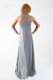 Woman Long dress/Long striped dress/Maxi dress/Open back dress /Summer dress/Sleeveless dress