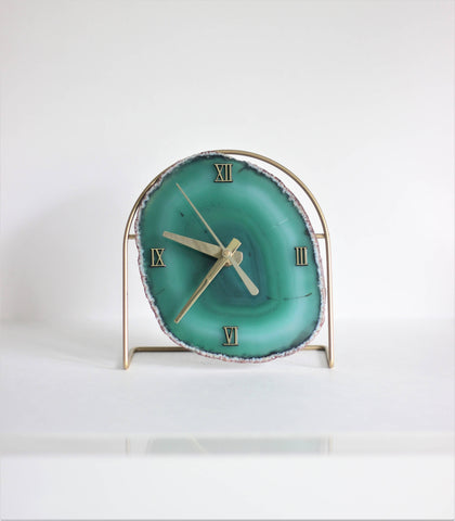 Green Agate Desk Clock