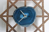 12" Geometric Teal Agate Wall Clock