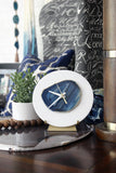 7" Blue Agate Desk Clock