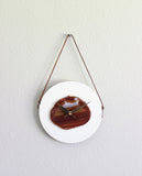 Modern 8" Amber Agate Wood Wall Clock