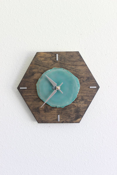 10" Green Agate Wall Clock