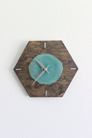 10" Green Agate Wall Clock