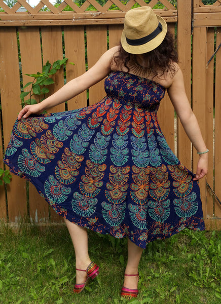 summer loose dress, dress knee length, gypsy dresses, boho short gypsy dress, gypsy summer dress, gypsy boho dress, strapless dress