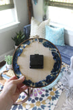 8" Textile Mudcloth Earthtone Agate Wall Clock
