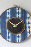8" Textile Mudcloth Earthtone Agate Wall Clock