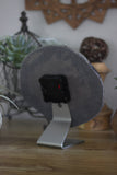 8" Black Agate Desk Clock
