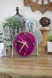 Pink Agate Desk Clock