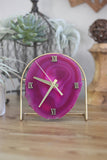 Pink Agate Desk Clock