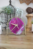 Pink Agate Desk Clock