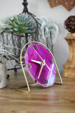 Pink Agate Desk Clock