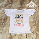 Dream So Big You Need Jesus to Make it Happen Bubble Sleeve Tee Sequin Shorts Birthday Set