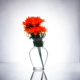 Submersible Orange Fuji Mums  Floral Wedding Centerpiece with Floating Candles and Acrylic Crystals Kit