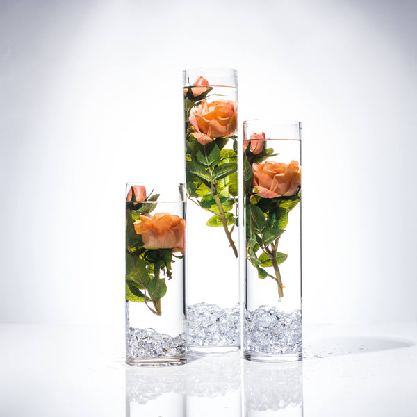 Submersible BrownBlush/Caramel Rose  Floral Wedding Centerpiece with Floating Candles and Acrylic Crystals Kit