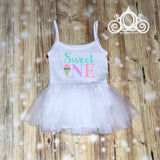 Two Sweet Ice Cream Tutu Dress, First Birthday Dress, Ice Cream Tutu Romper, Girls First Birthday Outfit, Birthday Leotard