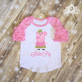 Sister Pig Birthday Shirt, Peppa Pig Birthday Shirt, Sister of the Birthday Girl