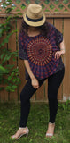 Evening song-Mandala Bohemian Gypsy Hippie Kaftan poncho crop Top, summer top, beach top fits upto 5Xl