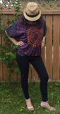 Evening song-Mandala Bohemian Gypsy Hippie Kaftan poncho crop Top, summer top, beach top fits upto 5Xl
