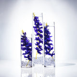 Submersible Purple Wisteria Floral Wedding Centerpiece with Floating Candles and Acrylic Crystals Kit
