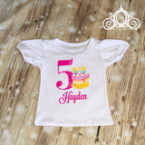 Shopkins Birthday Shirt, Cake Birthday Shirt, Shopkins Outfit with Sequin Pants, Personalized with Name and Age