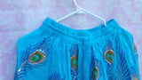 Peacock Blue Mini/kids Sequin skirt- Hippie skirt Gypsy skirt Sequin skirt Beach skirt Handmade skirt Boho Skirt Bohemian skirt-upto medium
