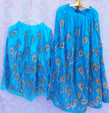 Peacock Blue Mini/kids Sequin skirt- Hippie skirt Gypsy skirt Sequin skirt Beach skirt Handmade skirt Boho Skirt Bohemian skirt-upto medium