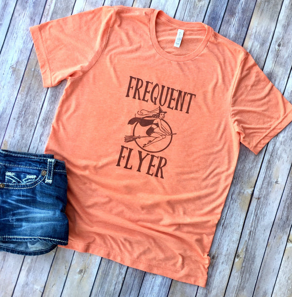 Frequent Flyer, Halloween, Witch, Halloween Tee, Halloween T-Shirt, Halloween Shirt, Witch Shirt, Funny Halloween Shirt, Mom Halloween Shirt