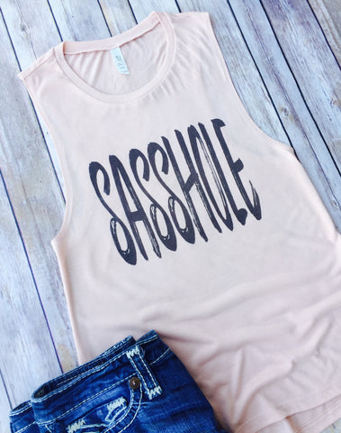 Sasshole, Tanks, Tank, Tank Top, Sassy Tank, Sassy Shirt, Trendy Tank, Cute Tank, Funny Tank, Women's Muscle Tank Top, Cute Tank Top, Funny