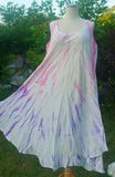 Pink Purple Tiedye dress summer dress Beach Cover up Sleeveless dress Bohemian dress Indian dress hippie gypsy dress free size dress; to 5XL