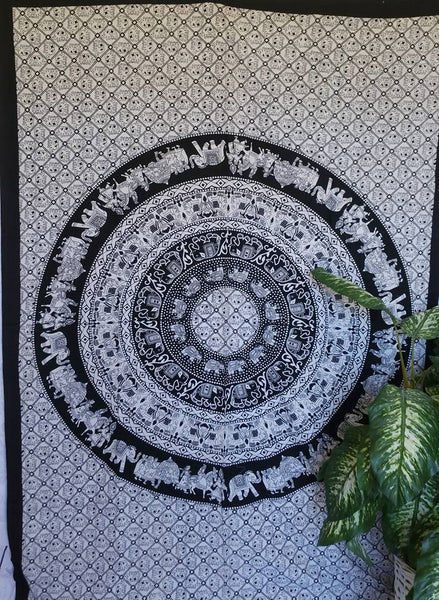 Table Runner, Elephant Tapestry, Wall Tapestry, Print Tapestry, Hippie wall tapestry, Beach tapestry, xmas gift for her, Mandala Tapestry