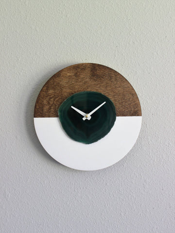 KISMET Design | 10" Green Agate Wall Clock (Silent)