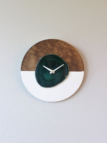 KISMET Design | 10" Green Agate Wall Clock (Silent)