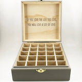 Spirit Animals Boxes - Essential Oil Storage Box 25 Slot 15ml - Pine - Choose Finish and Custom Laser Engravings - Fit dōTERRA Young Living