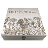 Wildflower Garden Box - Essential Oil Storage Box 58 Slot 15ml - Pine - Choose Finish and Custom Laser Engravings - Fit dōTERRA Young Living