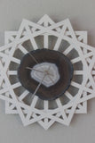 12" Natural Agate Sunburst Wall Clock