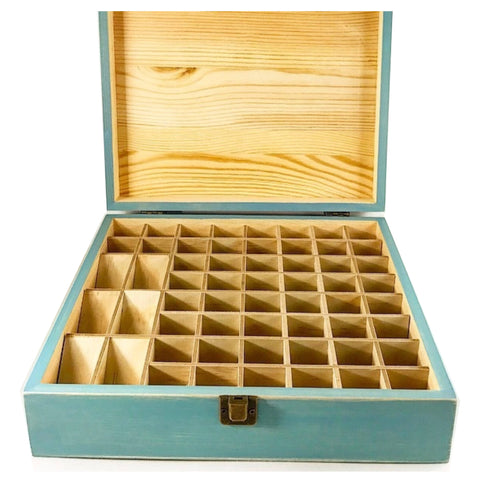 Essential Oils w/ Lotus - Essential Oil Storage Box 58 Slot 15ml -Pine- Choose Finish and Custom Laser Engravings - Fit dōTERRA Young Living