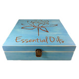 Essential Oils w/ Lotus - Essential Oil Storage Box 58 Slot 15ml -Pine- Choose Finish and Custom Laser Engravings - Fit dōTERRA Young Living
