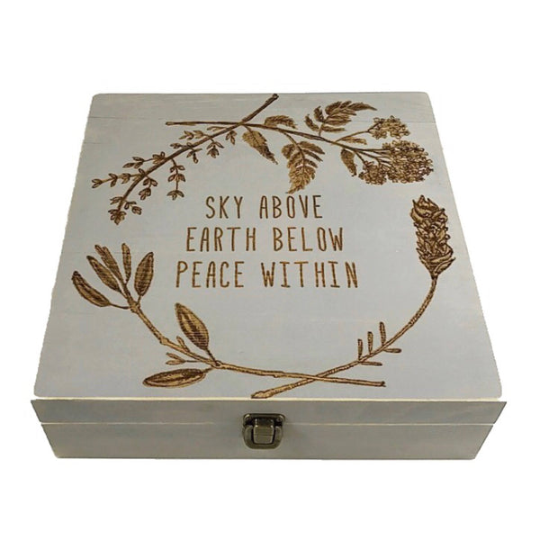 Sky Above earth Below!! Essential Oil Box 58 slot 15mls - fits dōTERRA Young Living and others - choose stain and laser engraving!