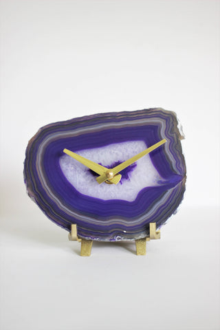 Purple Agate Desk Clock
