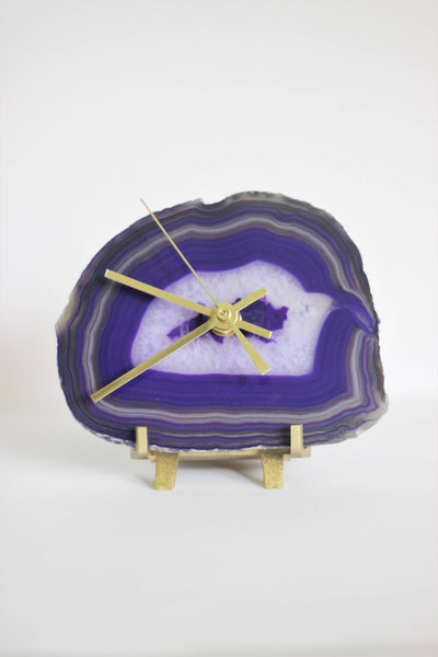 Purple Agate Desk Clock