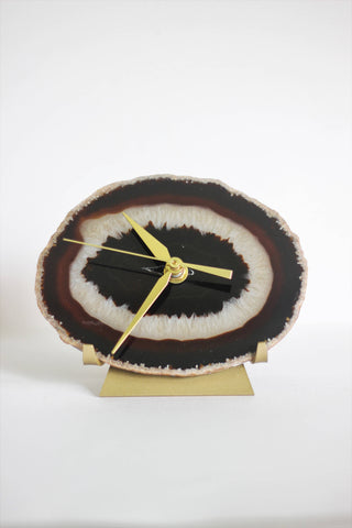 Brown Agate Desk Clock