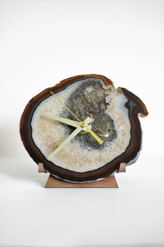 Brown Agate Desk Clock