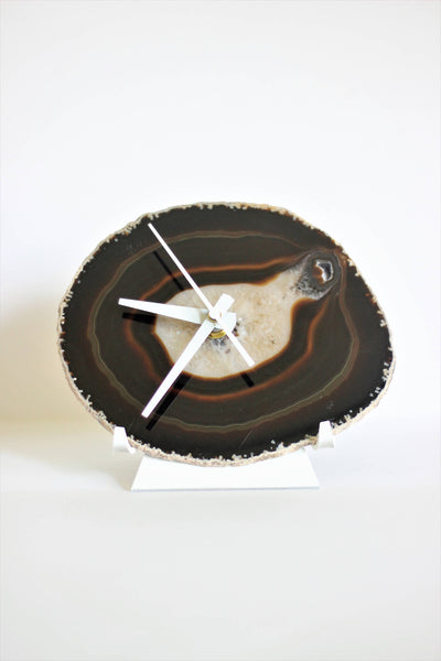 Earthtone Agate Desk Clock