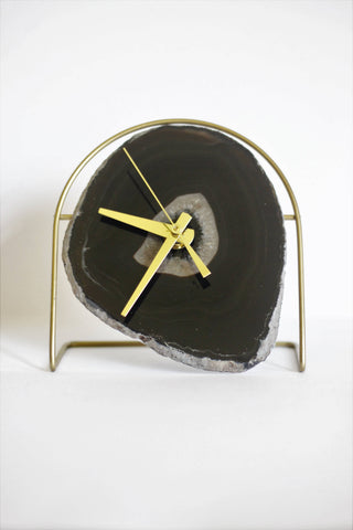 Black Agate Desk Clock
