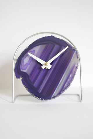 Purple Agate Desk Clock