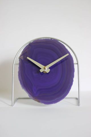 Purple Agate Desk Clock