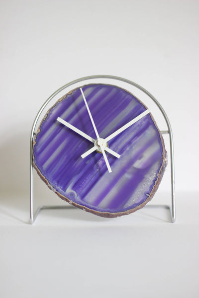 Purple Agate Desk Clock